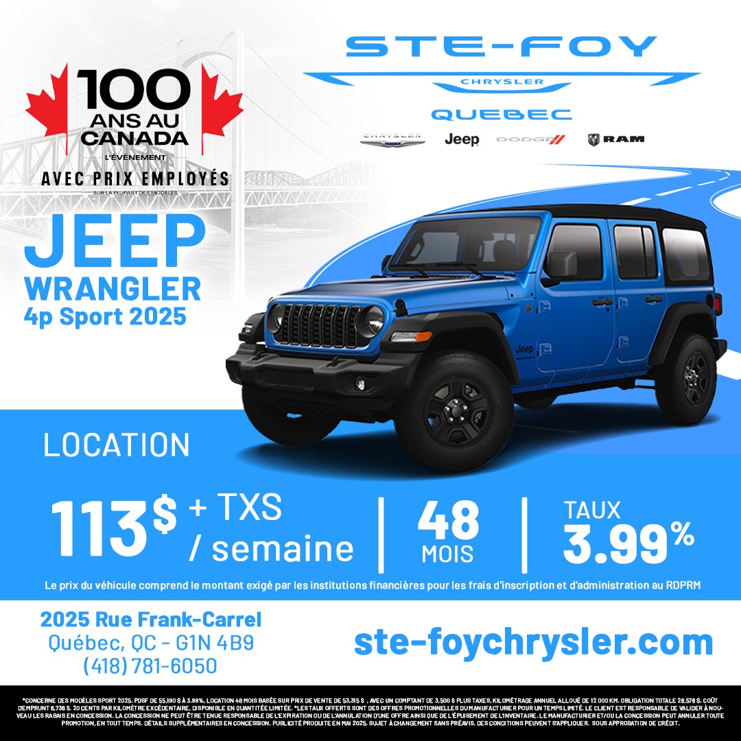Jeep Wrangler 2025, 4 portes